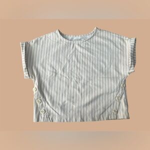 ZARA Striped Button-Detail Top